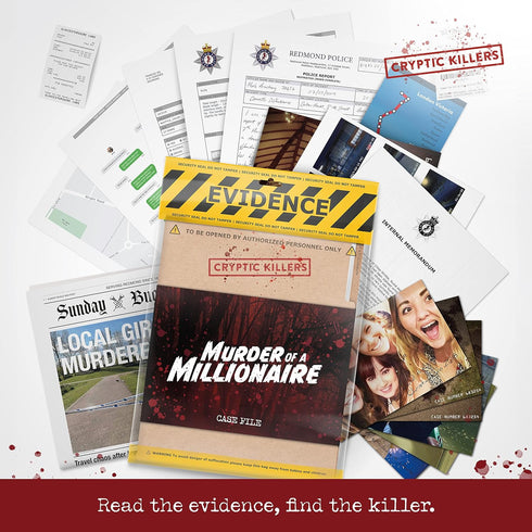 Cryptic Killers Unsolved murder mystery game - Cold Case File Investigation - Detective clues/evidence - Solve The crime - for individuals, date n...