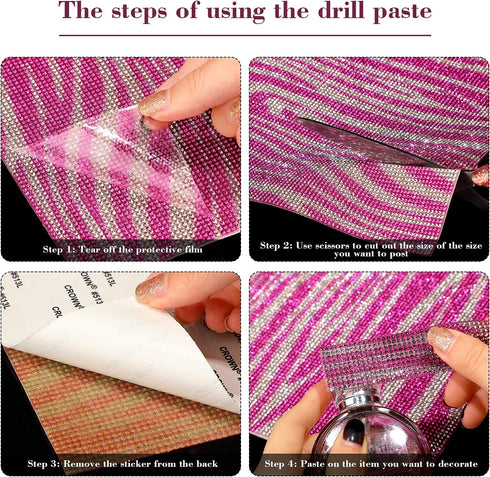 Tenare 12000 Pieces Rhinestones Sheets Self Adhesive 2 mm Bling Rhinestones Stickers DIY Craft Bedazzling Decoration Glitter Crystal Gem Diamond D...