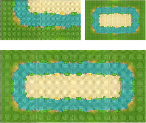 Feleph Classic Baseplate with River and Grassland Pattern Base Plates for Building Blocks 10 x 10 Inches Compatible with Major Brands...