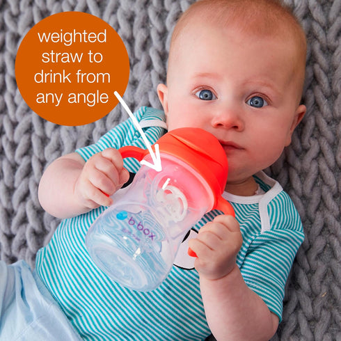 b.box Sippy Cup with Weighted Straw. Drink from any Angle, Leak Proof, Spill Proof, Easy Grip. BPA Free, Dishwasher Safe. For Babies 6m+ to Toddle...