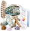 Perfect Unity Smudging Kit - 2 White Sage Smudge Sticks + 2 Palo Santo Sticks + Abalone Shell Bowl + Rose Quartz, Amethyst, Tiger's Eye & Clear Qu...