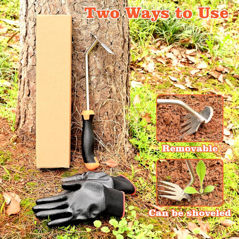 Weed Removal Tool?Portable Garden Weeder Tool?2024 New Manganese Steel Weed Puller Tool with Rubber Handle for Vegetable Gardening Garden Yard Far...