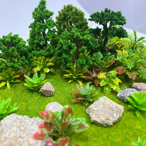 88pcs Model Trees Mixed Miniature Plants Model Train Scenery Architecture Trees Fairy Garden Trees Wargame Trees Model for Diorama DIY Craft Scene...