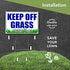 3 PC Keep Off Grass Sign with Stake - 8 x 12 Double Sided Coroplast Do Not Walk on Grass Sign - Keep Dogs Off Lawn - Stay Off Grass Signs for Yard...