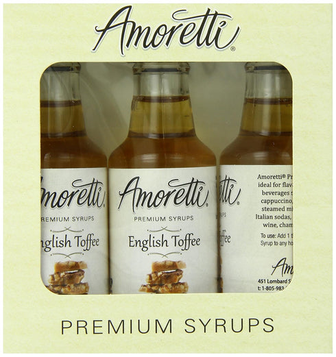 Amoretti Premium English Toffee Syrups 50ml 3 Pack...