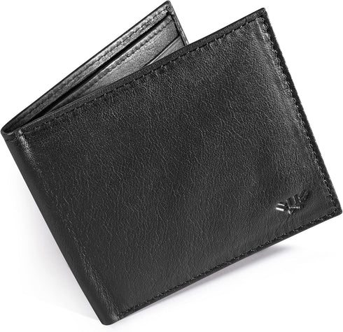 LUXEORIA Leather Wallet for Men, Handcrafted Travel Wallet, Minimalist Mens Slim Bifold Wallet, Anti-Theft RFID Blocking Wallet for Men's, Bi-fold...