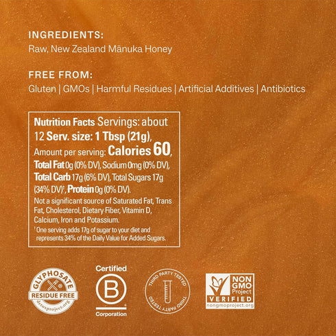 Manukora Raw Manuka Honey, MGO 50+, New Zealand Honey, Non-GMO, Traceable from Hive to Hand, Daily Wellness Support - 250g (8.82 Oz)...