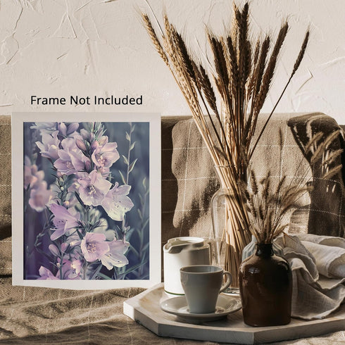 Posterizer 1 pcs-dainty pastel purple and pink flowers-Floral & Botanical Art-Abstract & Modern Art-Decor for Home & Office- UNFRAMED Wall Art...
