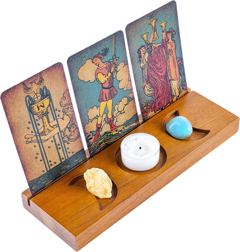 Curawood Tarot Card Holder Stand - Display Your Daily Draw - Witchy Gifts for Women, Tarot Accessories, Wiccan Altar Supplies, Witchcraft Decor, D...