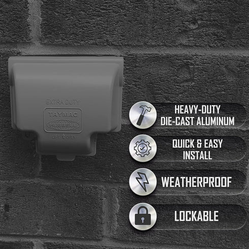 TayMac MX3300 RaynGuard Extra Duty Metal Weatherproof in-Use Cover, 1-Gang, Gray...