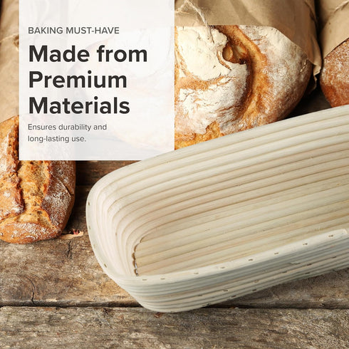 Frieling Proofing Basket, Brotform Bread Rising Banneton and Serving Basket, Rectangle, 12-Inch by 5.5-Inch...