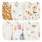 Zainpe 6Pcs Muslin Cotton Bibs for Baby Flower Bunny Deer Adjustable Machine Washable Neutral Burp Cloths with 6 Absorbent Soft Layers for Unisex ...