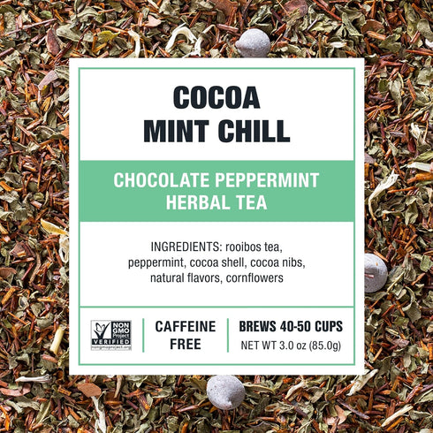 Tiesta Tea - Cocoa Mint Chill Loose Leaf Tea, Chocolate Peppermint Herbal Rooibos Blend, Non-Caffeinated, Brew Hot or Iced, Refillable Tin, Makes ...