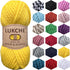Wool and Acrylic Yarn 25% Wool - 75% Acrylic - 3,52 Oz - 65,6 Yds, Easy Thick and Fast Yarn, Soft and Super Bulky Weight #6 for Knitting, Crocheti...