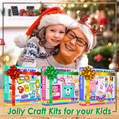 KRAFUN Beginner Preschool Lacing Card Kit for Kids Arts & Crafts, 5 Easy Safari and Animal Lacing Projects, Lacing Cards for Toddlers, Fine Motor ...