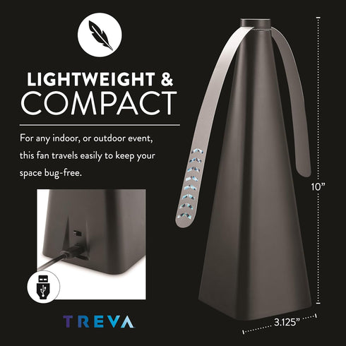 Treva Chemical Free Rechargeable Bug Fan Fly Deterrent with Holographic Blades to Clear Bugs, Mosquitoes, and Flies…...