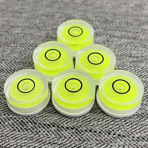 5Pcs Small Circular Bubble Levels with Double Sided Adhesive Bottom Mini Little Stick-on Bubble Spirit Level Measuring Layout Tools Levels (15x6mm...