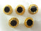 14 Kt Plated Gold Fashion Buttons Sets with Black Epoxy for Blazer Suits Dresses 5pc.#37...