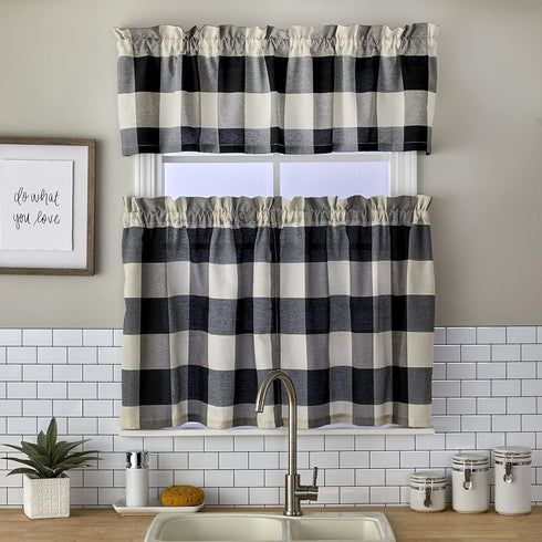 SKL Home Grandin Curtain Valance, 58" x 13", Black/Natural...