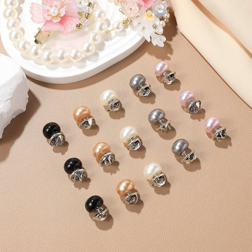 VILLCASE Women Shirt Brooch Pins: 25pcs Pearl Cover Up Button Pin Safety Brooch Buttons - No Sew Metal Tie Tacks Clips for Clothing Dress Supplies...