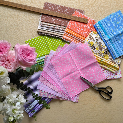 56 Pcs Precut Fabric Squares 10x10 inch, Cute Rustic Patterned Fabric Multicolor 100% Cotton Quilting Squares Bundles for Patchwork Sewing Crafts...