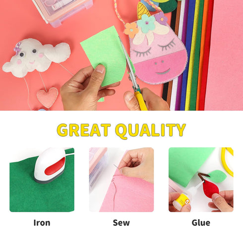 LOTOFUN Brown Stiff Felt Sheets Bundle 9pcs 8x35Inch Large Felt Sheet for Crafts DIY Children Kids...