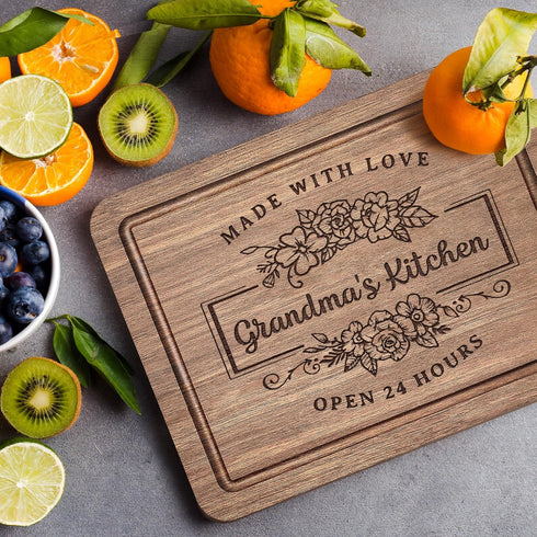 Grandma Gifts, Grandma Birthday Gifts - Grandma's Kitchen Cutting Board, Thoughtful Gifts for Grandma from Grandkids, Best Grandma Gift Ideas for ...