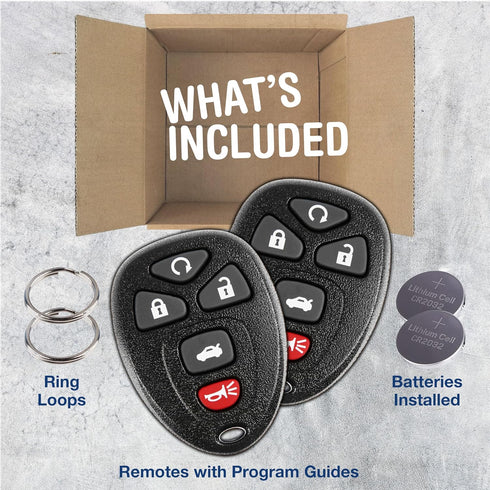 2X KeylessOption Key Fob Replacement for 2015 2006 2007 2008 2009 2010 2011 2012 2013 Buick Lucerne Cadillac DTS Chevrolet Chevy Impala Monte Carl...