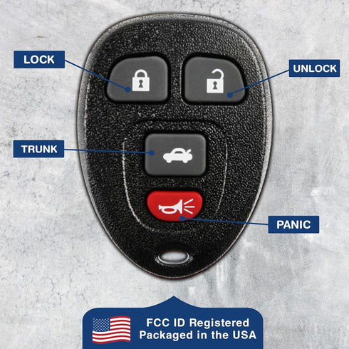 2X KeylessOption Key Fob Replacement for 2005 2006 2007 2008 2009 2010 2011 2012 Buick Lacrosse Chevrolet Chevy Cobalt Malibu Pontiac G5 G6 Grand ...
