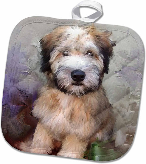 3D Rose Soft Coated Wheaten Terrier Pot Holder, 8" x 8"...