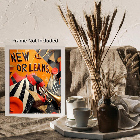 Posterizer 1 pcs-vibrant lively poster-New Orleans vintage music scene 2-Adventure Wall Art-Musical Art Collection-Gift for Men Women Entrepreneur...