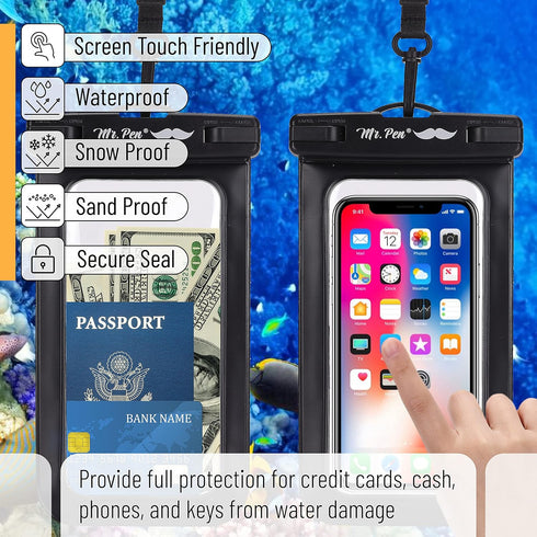 Mr. Pen- Waterproof Phone Pouch, 2 Pack, Waterproof Phone Holder, Dry Bag for Phone......