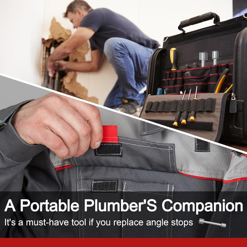 Plumbing Tools Angle Stop Wrench, Angle Stop Removal Tool for Professional Plumber, Plumbers Wrench Tools for Installing a New Compression Angle S...