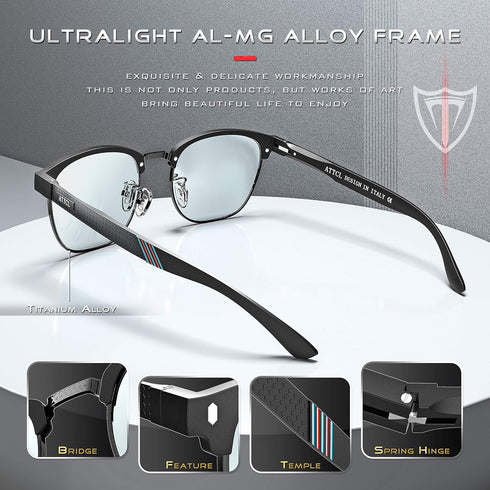 ATTCL Men's Driving Polarized Rimless Sunglasses Al-Mg Metal Frame Ultra Light...