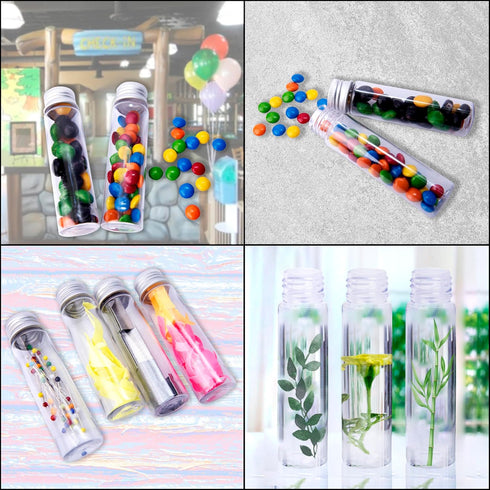 30 PCS Plastic Test Tubes with Caps (50 ml) - 1.09×4.30 Inches/28×109 mm Gumball Tubes as Storage Containers for Candy, Beads, Powder – Clear Test...