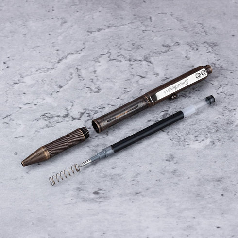 SMOOTHERPRO Solid Brass Bolt Action Pen Compatible with Pilot G2 Refill Stainless Steel Clip Heavy Weight for Tremor Parkinson Arthritic Hands Cop...