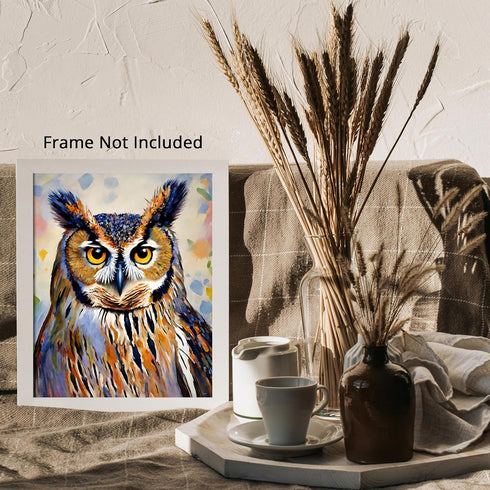 Posterizer 1 pcs- Abstract oil painting style poster of an owl-Art for Animal Lovers-Floral Botanical Art- Gift for Men Women -Decor for Bedroom, ...