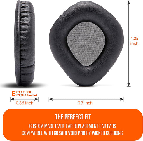 WC Upgraded Replacement Earpads for Corsair Void & Corsair Void Pro Wired & Wireless Gaming Headsets Made by Wicked Cushions | Improved Durability...