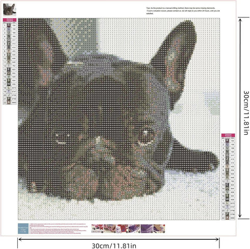 Zimal Diamond Embroidery DIY Diamond Paintings French Bulldog Dog Handmade Rhinestone Pasted Painting Room Decoration 11.8 x 11.8 Inch......