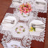 Handmade Crochet Cotton Lace Table Runner Dresser Scarf, Ribbon Embroidery (17 x 56 inches)...