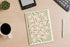 Retro 70s Groovy Pink Flower Sage Green Distorted Checkered Lined Hardcover College Ruled Spiral Notebook Journal for Work Notes Journaling 5.5×8....