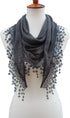 Cindy & Wendy Lightweight Triangle Floral Fashion Lace Fringe Scarf Wrap for Women...