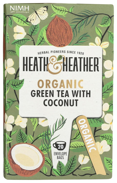 HEATH & HEATHER Organic Green Tea with Coconut 20ct, 20 CT...