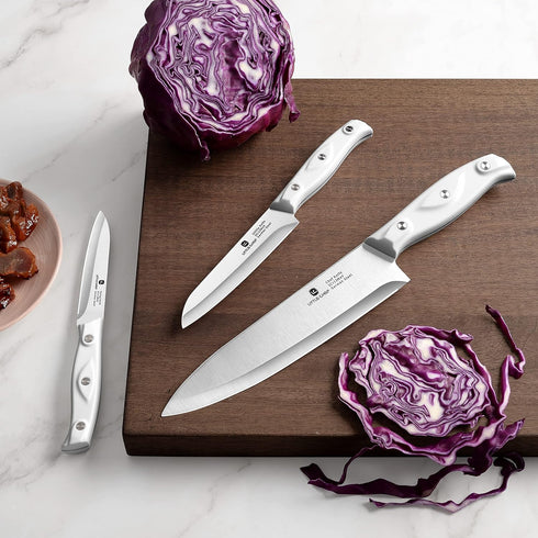 3PCS Chef Knife, Ultra Sharp Kitchen Knife, High Carbon Stainless Steel Chef knife set...