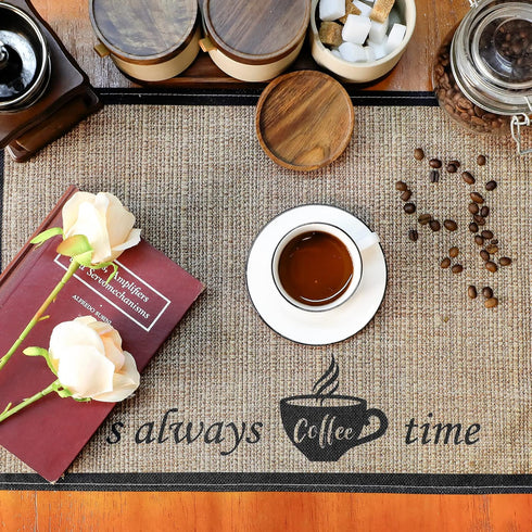 Cunhill 2 Pieces Coffee Bar Mat,Coffee Bar Accessories 20 x 14 Inch Coffee Bar Decoration Coffee Placemats for Coffee Machine, Coffee Bar, Counter...