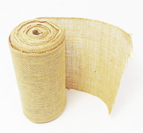 Burlap Jute Ribbon 5 inch x 30 feet Tight Weave and Finish Edges | Jute- Burlap Roll of 10 Yards Eco-Friendly, Natural Ribbon Rolls (Natural, 5 In...