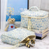 PAZIMIIK Cotton Makeup Bag for Women Large Quilted Travel Cosmetic Pouch Girls' Make Up Organizer,Little Flower Blue...