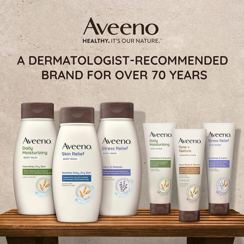 Aveeno Daily Moisturizing Body Scrub, Exfoliating Body Wash for Smoother, Healthier Looking Skin, Soothing Prebiotic Oat Formula, Sulfate-Free, So...