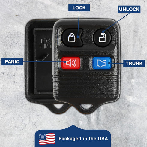 2X KeylessOption Key Fob Cover Case Replacement for 2000 2001 2002 2003 2004 2005 2006 2007 2008 2009 2010 2011 2012 2013 2014 2015 2016 2017 2018...