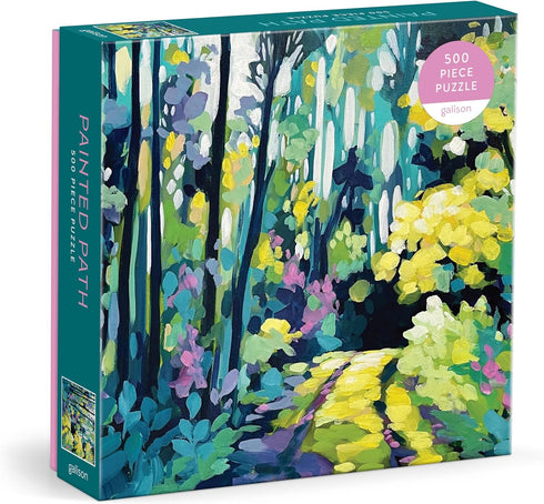 Galison Painted Path – Clair Bremner 500 Piece Puzzle Featuring Greenery Spread Over A Forest Path...